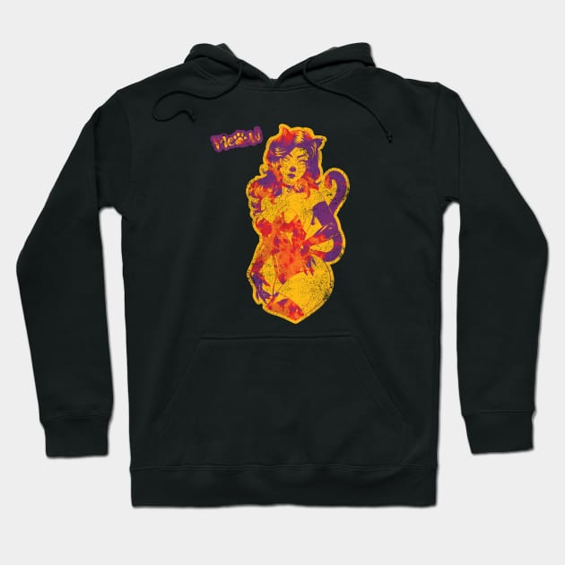 Cat Hot Mommy Orange Edition Hoodie by Milochka